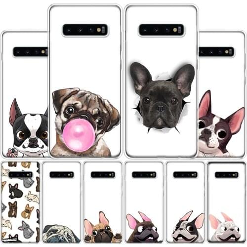 Cartoon Pug Dog French Bulldog Cover Phone Case For Samsung Galaxy S10 S20 Ultra Note 10 9 8 S9 S8 Plus Pro Lite S7 S6 J4 J6 J8