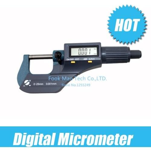 Digital Micrometer Accurate measuring tools micrometer caliper gauge 0-25MM Accuracy of 0.001 inch/ mm unit conversion