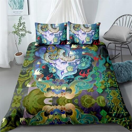 Home Textile Oriental Girl Series Pattern Duvet Bed Cover Pillowcase Bedding Adult Children Bedroom Decoration Color Printing