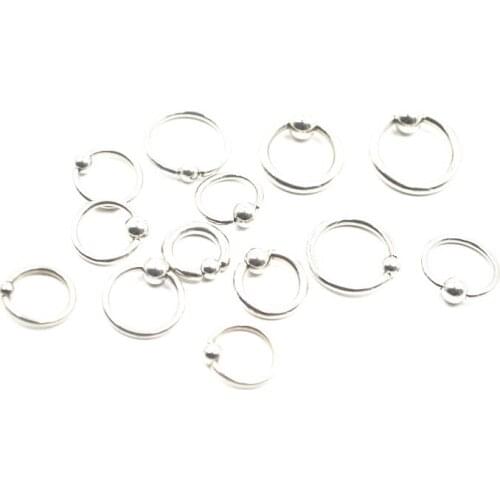100pcs Free Shippment Surgical Steel Gauges Nose /Lip Ring Nipple/Eyebrow BCR Body Piercing earring tragus 16G 14G 12G 10G MIX