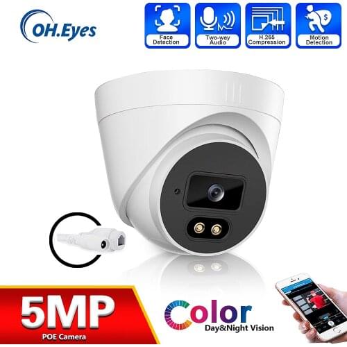 Face Detection POE IP CCTV Security Video Surveillance Camera Indoor HD 5MP Two Way Audio IP Camera Night Vision Color XMEYE