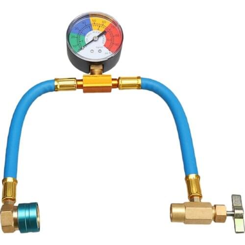 100PSI Recharge Measuring Hose Gauge Valve Refrigerant Pipe R1234yf Refrigerant Charging Hose Kit