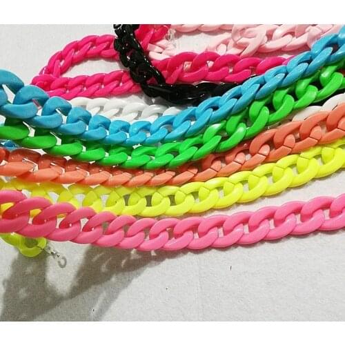 Colorful Acrylic Necklace DIY Opening Can Be Set Chain Decoration Necklace Bracelet Bag Chain. Clothing Decorative Chain