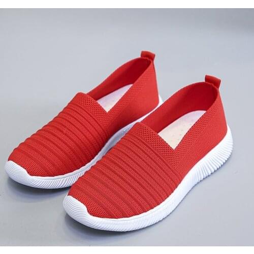 Summer Womens Vulcanized Breathable Female Sneakers Mesh Walking Shoes Slip On Ladies Non-slip Comfortable Platform Woman