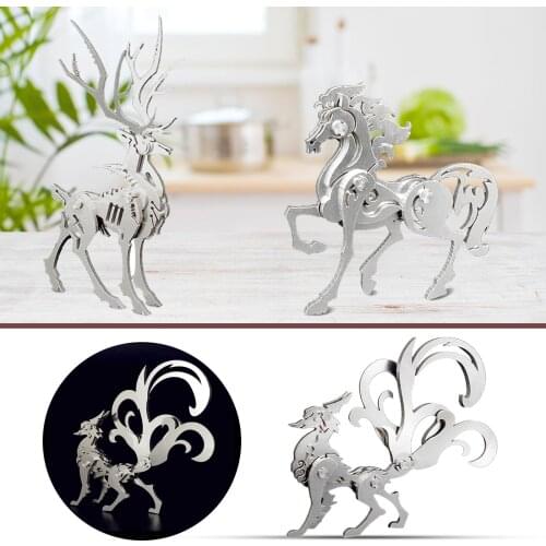 3D Metal Puzzle Model Mechanical Assembly Manual Stainless Steel Puzzle DIY Model Kits Laser Cut Assemble Jigsaw Adult Gift Toy