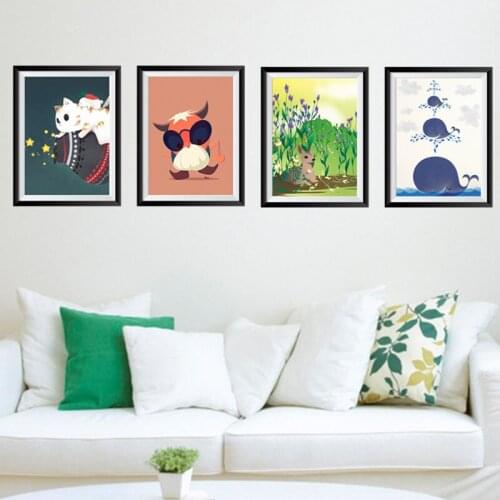 Lovely Animals In Pvc Photo Frame Wall Stickers For Office Living Room Bedroom Home Decoration Safari Mural Art 3d Wall Decal