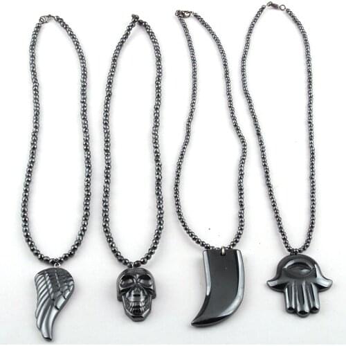 Fashion Bohemian Jewelry Hematite Stone Charm Necklace For Women Ethnic Necklace