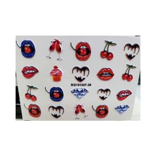 Fashional Beauty Care 6d diy Engraved Cute Patterns Empaistic Embossment Bosso-relievo Hand Painted Water Slide Decals Girl Gift