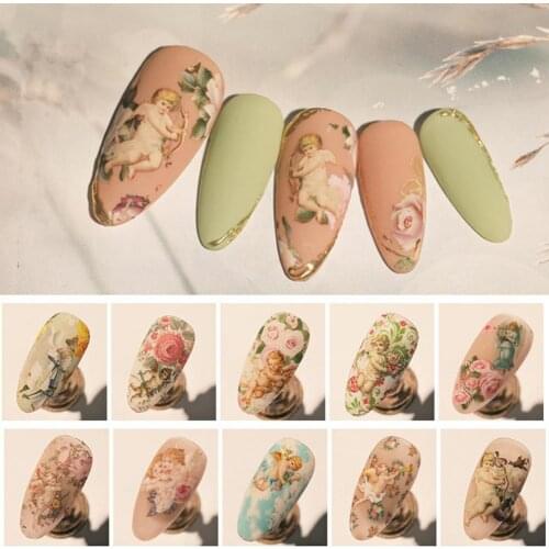 Nail Art Sticker Safe Angel Starry Nail Transfer Lace Decals Safe Materials 100% Brand New and High Quality