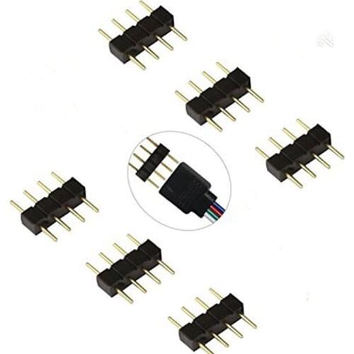 Wholesale Price RGB Connector 4 Pins Needle Male to Female Type Double Small Part for LED 3528 5050 Strip Light Adapter