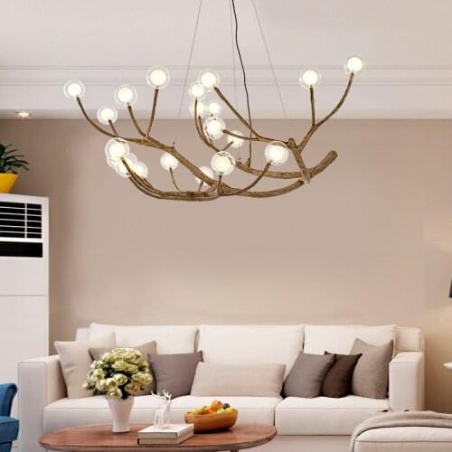 Original Wood Color Creative Nordic Branch Chandelier Clothing Store Specialty Restaurant Coffee Shop Bed and Breakfast Lamp