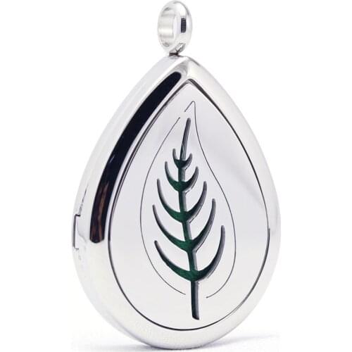 Stainless Steel Oval Shape Aroma Aromatherapy Essential Oil Diffuser Necklace