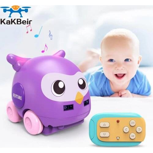KaKBeir Mini cartoon animal RC car Hand Control Induction Track rotation Following me Model Electric cute small car Kids Toys