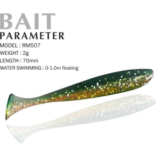 Fishing Lure 70mm 2g 0-1.0m Floating Fishing soft insect T tail bionic bait soft bait special soft bait for fishing