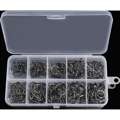 100/150/300pcs/Box High Carbon Steel Fishing hooks Mixed Size Barbed jig hook Carp Fishing Jig Head for Fly fishing Accessories