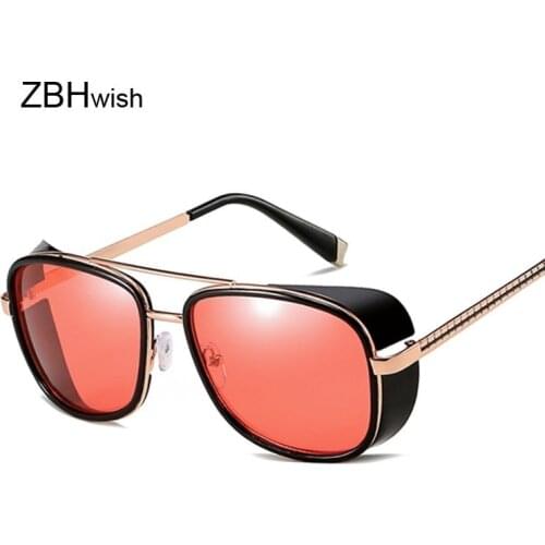 Tony Stark Iron Man Sunglasses Men Women Steampunk Sun Glasses Male Vintage Gradient Red Sunglass UV400