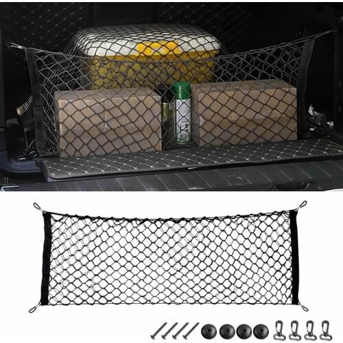 Adjustable 90*40 CM Universal Envelope Car Trunk Luggage Storage Cargo Net - Universal Stretchable Truck Net with 4 Hooks