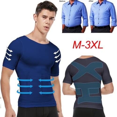 Men Slimming Body Shaper Tummy Control Shapewear Compression Shirts Slimming Underwear Corset Waist Waist Cincher Men Bodysuit