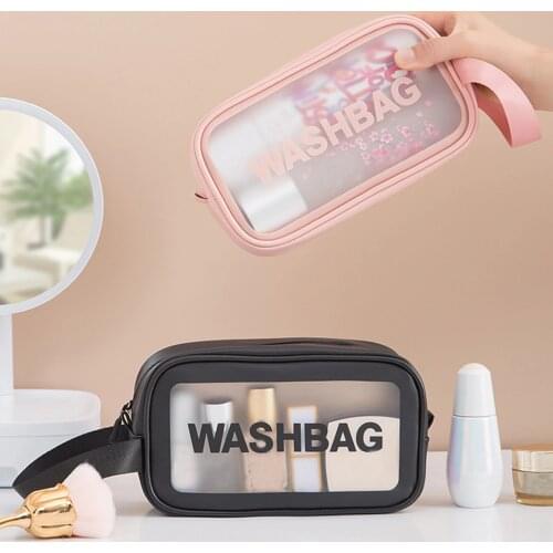 S/M/L 3 Sizes Ladies Large Capacity Pu Frosted Waterproof Cosmetic Bag Convenient Travel Makeup Storage Bag Female Wash Bag
