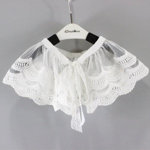 Adult Lace Fake Collars for Women Shirt Blouse Detachable Collar White Flase Collars Shwal Female Sweater Dress Clothes Decor