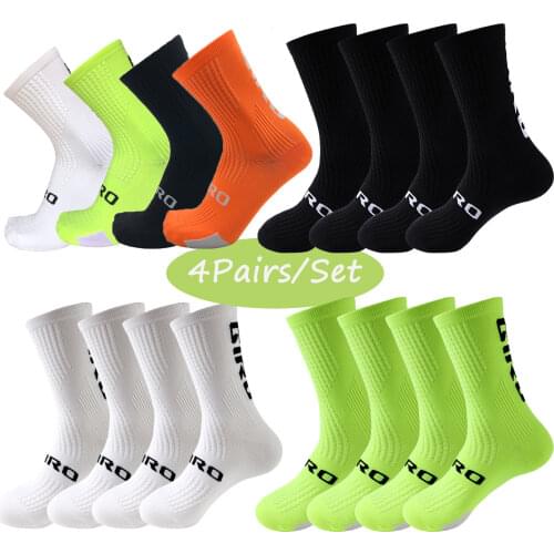 Adult Bicycle Socks For Men And Women, 4 Pairs / Set, Sports Sweat Absorbing And Breathable, Football Compression Socks