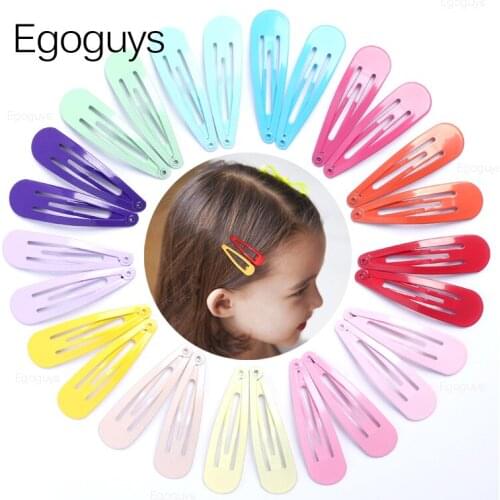 10PCS Kids Lovely Color Snap Hair Clips Baby Hairpins Children Metal Bobby Pin Women Girls Duckbill Headwear Styling Accessories
