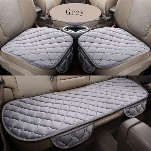 Winter Car Seat Cover Car Front/Rear/Full Set Seat Cushion Protector Mat Pad Non-slip Short Plush Chair Auto Seat Cushion