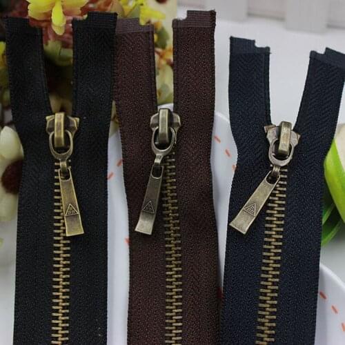 10 pieces #3 70CM clothes metal copper zippers sewing on clothing jacket zippers genuine wholesale high quality