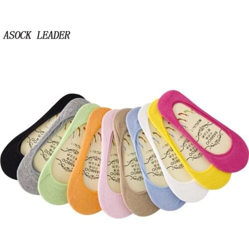 2018 Spring&Summer New WomenS Socks Solid Color Bamboo Candy Off Color Invisible Socks 20 Pieces = 10 Pairs / Lot