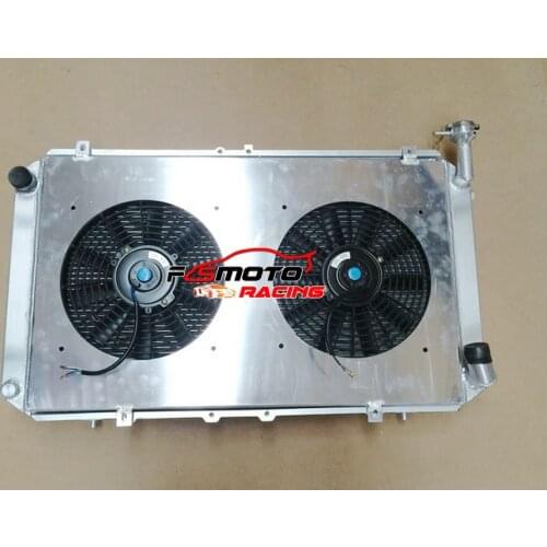 3 ROW Aluminum Radiator+Shroud+FANS For Nissan Safari Patrol GQ Y60 4.2L TB42S TB42E I6 PETROL MT FORD Maverick