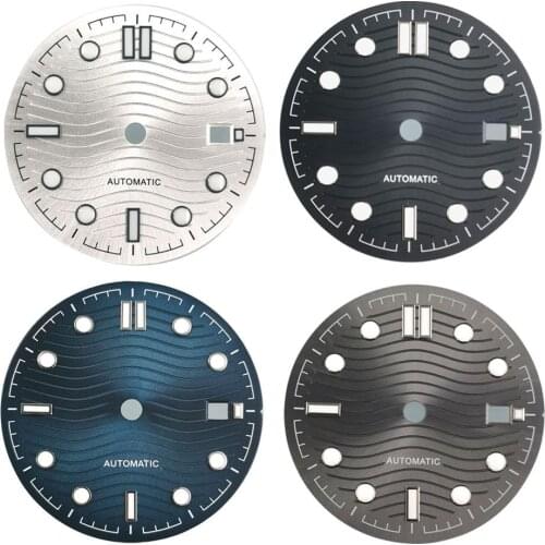 31mm Sterile Luminous watch dial FIT NH35 NH36 ETA 2836 MIYOTA 8205 8215 movement black/gray/blue/silver white sterial Watch dia