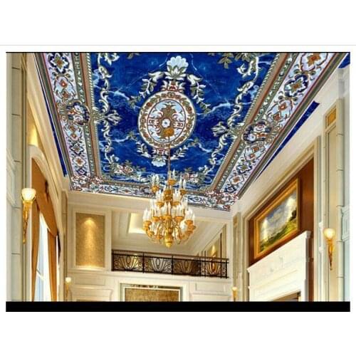 3d murals wallpaper custom Sapphire blue european-style condole supports setting wall carpet wallpaper