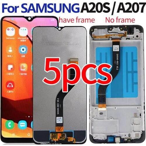 5pcs/lot 6.5'' For Samsung Galaxy A20S LCD Touch Digitizer Sensor Glass Assembly For Samsung A207 LCD Display A207F LCD Screen