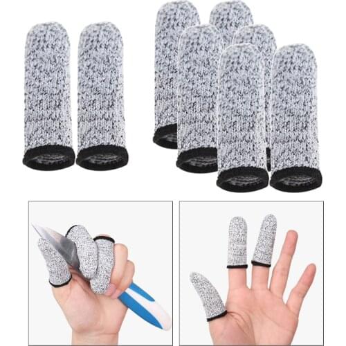 8pcs Finger Cots Fingers Glove Cover Extender Sleeves Fingertip Caps Anti-Cut Resistant Protector Thumb Chefs Safety Reusable