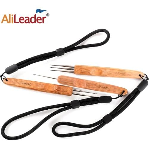 Alileader 0.5 mm 0.75 mm Crochet Hooks For Making Dreadlocks Braiding Smooth Handle Crochet Hooks With Wrist Rope 1 /2/3 Head