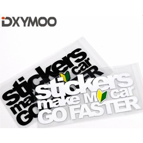 Car Styling Japanese JDM Leaf Funny Stickers Make My Car Go Faster Motorcycle Decals180x85mm