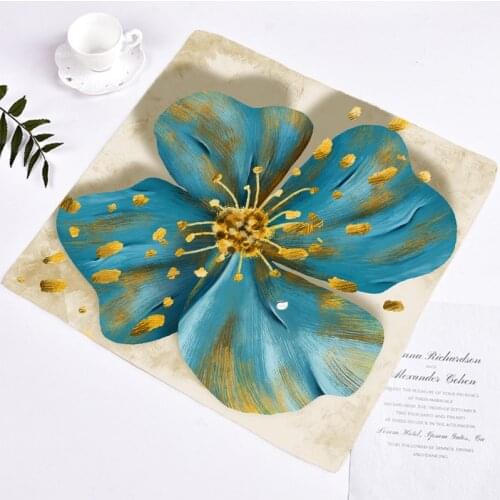 Coustome Tie Dye Bandaanas Square Scarf Headband Handkerchief for Men and Women ,Nordic Modern Abstract Textures Flower Bandana