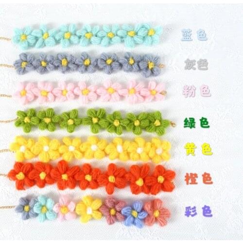 Pet Cat Dog Rabbit Decorative Collar Daisy Adjustable Collar Cute Flower Handmade Wool Collars