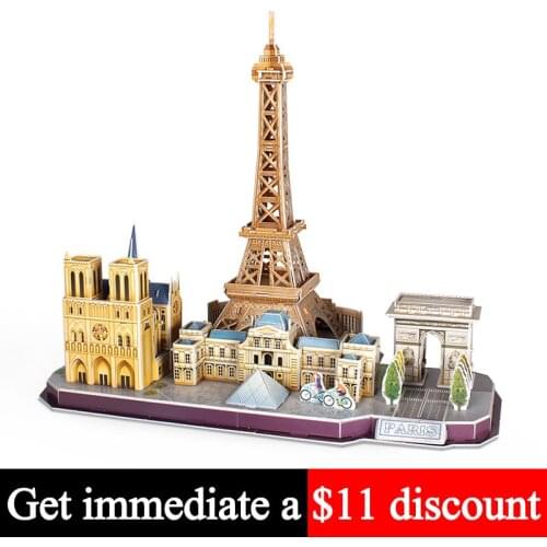 No-glue Pre-cut Paris France Handmade House 3D Paper Model Puzzle Papercraft DIY Construction Kids Adult Craft Toys MC254h