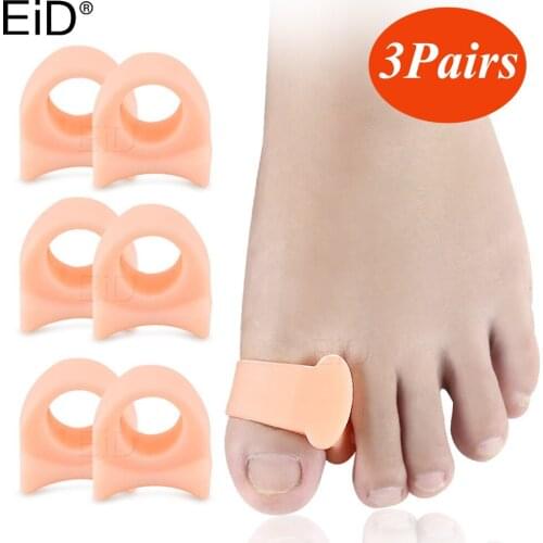 EiD 3 Pairs Silicone Gel Toe Separator for Hallux Valgus Corrector Thigh Bone Overlapping Pain Pads Bunion Orthotic Toes Inserts