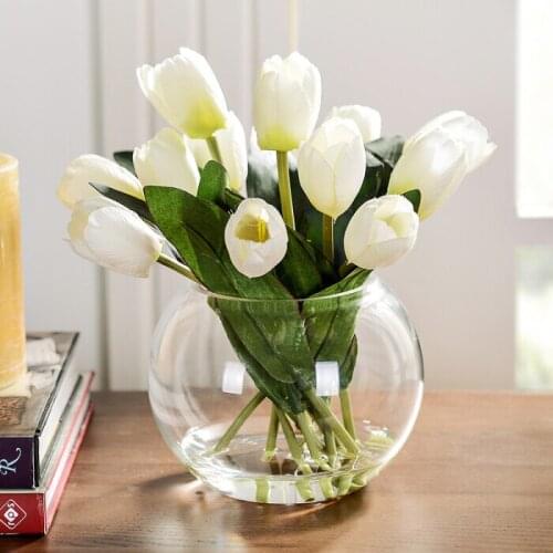 Fake Tulip Bouquet Artificial Flowers Home Decor Stem Decoration For Party Wedding Real Handfeel Make Imitation Garden