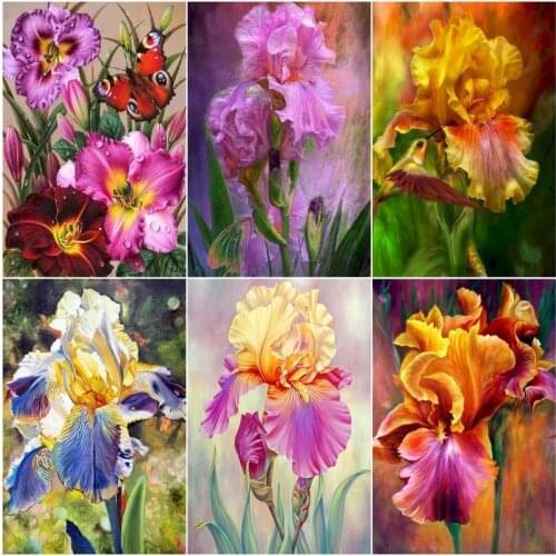 GATYZTORY Paint By Number Flower HandPainted Drawing Canvas Kits DIY Pictures Coloring By Numbers Number Gift Home Decoration