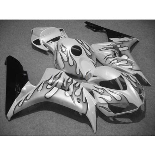 Motorcycle Fairing kit for HONDA CBR1000RR 06 07 CBR 1000RR 2006 2007 CBR1000 ABS black flames white Fairings set+7gifts HG57