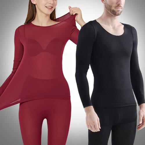 Self-Heating Thermal Underwear Set Tops + Trousers 37 Degrees Constant Temperature Men Women Soft Slim Elastic Thermal Underwear