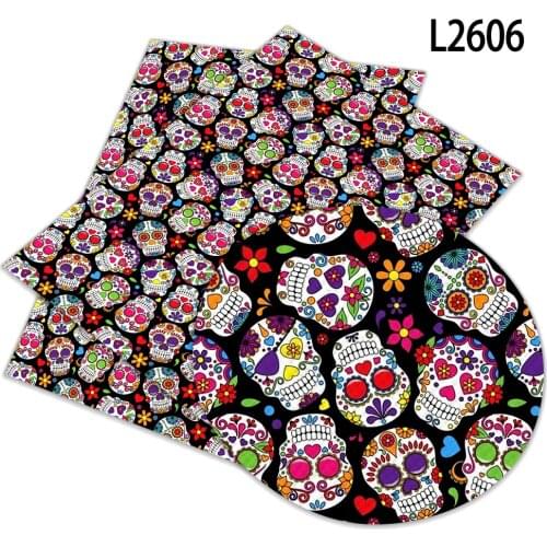 Beautiful Skeleton Pattern Printed Synthetic Faux Leather 30 x 136cm for DIY Handmade Sewing Clothes Decorative Supplies