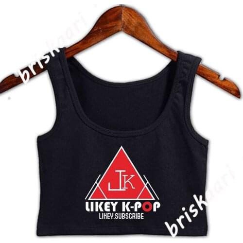 Like Kpop Crop Top Women Design Comical Sleeveless Female Summer Original Tops Round Collar Vest
