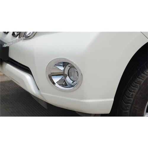 Lapetus For Toyota Land Cruiser Prado FJ150 2014 - 2017 ABS Chrome Front Head Fog Light Lamp Cover Trim 2 Pcs