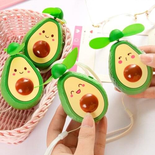 Summer Student Electric Fan Cute Avocado Handheld Small Fan Mini Office USB Charging Fan Portable Trip Travel Fan FAN-65