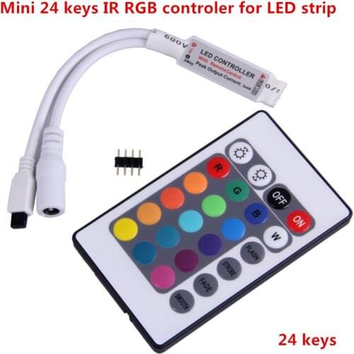 1 PCS Mini 24 Keys LED IR RGB Controller For RGB SMD 3528 5050 LED Strip LED Lights Controller IR Remote Dimmer Input DC12V 6A