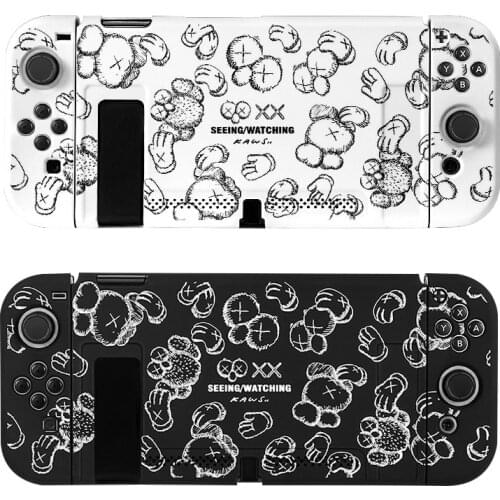 Black White Fashion Hard Case Protective Cover Shell for Nintendo Switch Console NS Joy-con Crystal Back Protector Housing Skin